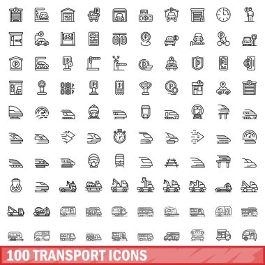 100 taşıma simgeler kümesi, anahat stili