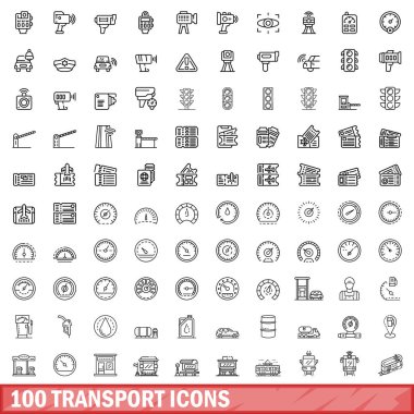 100 taşıma simgeler kümesi, anahat stili