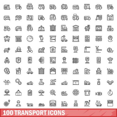 100 taşıma simgeler kümesi, anahat stili