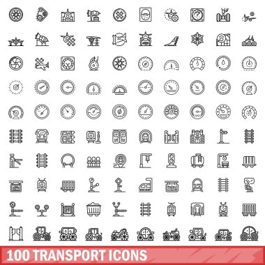 100 taşıma simgeler kümesi, anahat stili