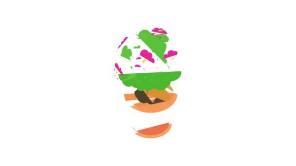 Animação ícone vaso flor — Vídeo de Stock
