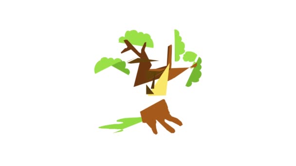 Árbol casa icono animación — Vídeo de stock