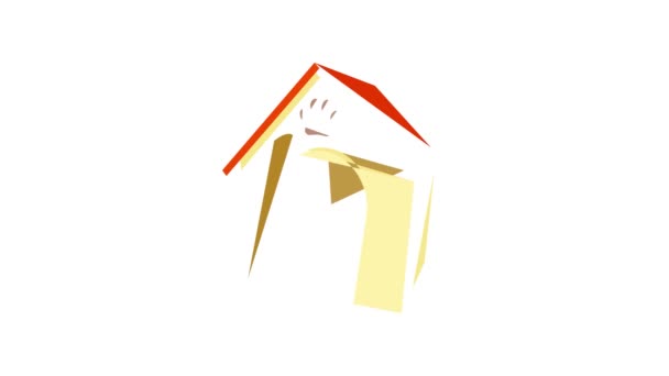 Dog house icon animation — Stock Video