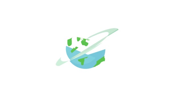 Earth planet icon animation — Stock Video