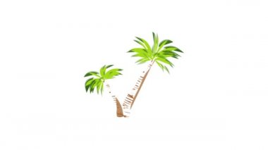 İki palmiye ağacı canlandırması