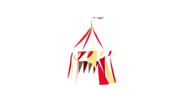 Circus tent icoon animatie — Stockvideo