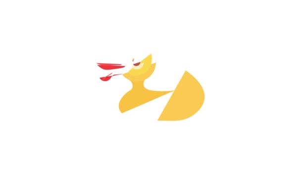 Amarillo pato juguete icono animación — Vídeo de stock