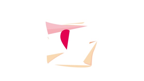 ピンクのバレンタインハートアイコンのアニメーションとエンベロープ — ストック動画