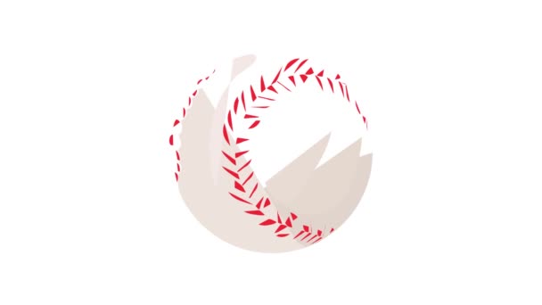 Baseball ball icon animation — Stock Video