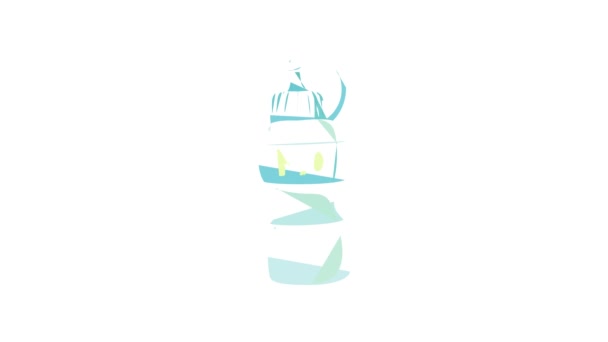 Animace ikon láhve vody — Stock video