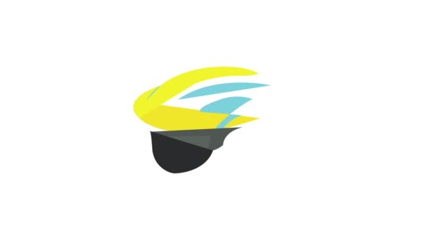 Animace ikon sportovní helmy — Stock video