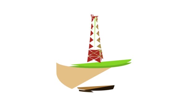 Oil derrick icon animation — Stock Video