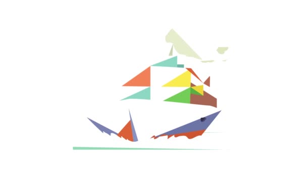 Ship pictogram animatie — Stockvideo