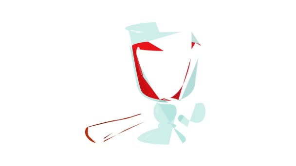 Animación icono de vino caliente — Vídeos de Stock