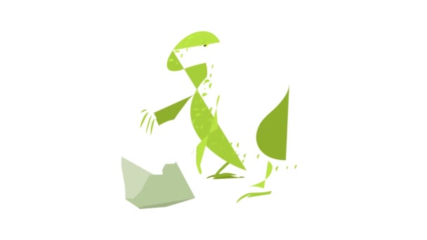 Animação em pé ícone lagarto — Vídeo de Stock