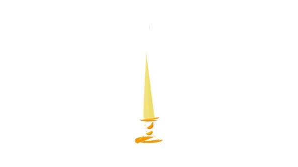 Biała świeca stożkowa w animacji ikony świecznika — Wideo stockowe