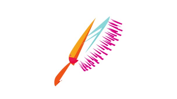 Анимация значка розовой расчёски — стоковое видео