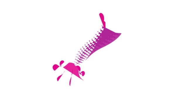 Pink mermaid tail icon animation — Stock Video