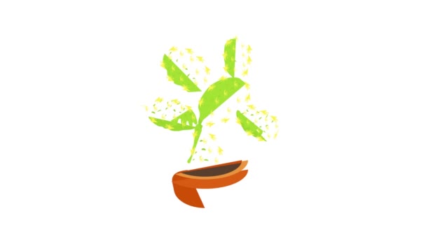 Animación icono cactus Opuntia — Vídeos de Stock