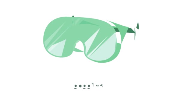 Laboratory goggles icon animation — Stock Video