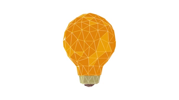 Light bulb with triangles icon animation — Stock Video