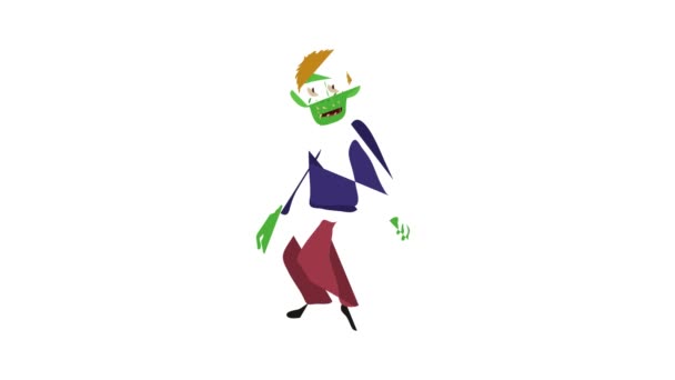 Animación icono zombi sonriente — Vídeo de stock