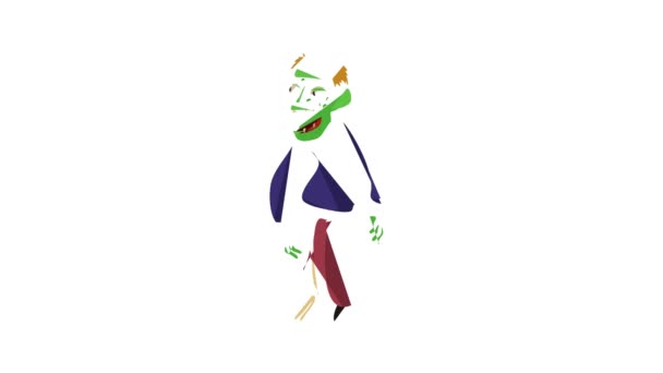 Zombie bez ikony nohy animace — Stock video