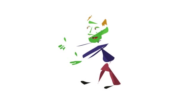 Walking zombie icon animation — Stock Video