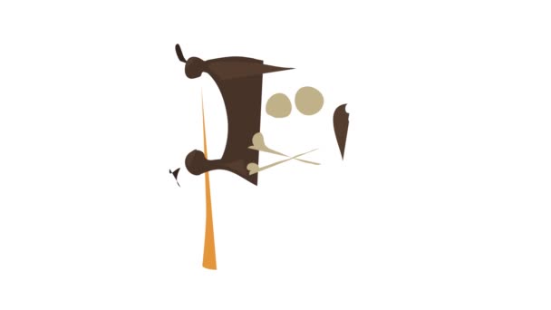 Jolly Roger pictogram animatie — Stockvideo