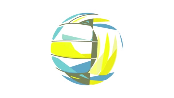 Bal voor volleybal pictogram animatie — Stockvideo