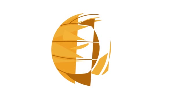 Pelota de voleibol icono de animación — Vídeo de stock