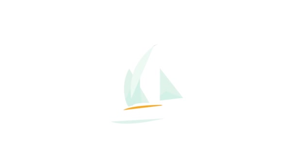 Анимация значка лодки — стоковое видео