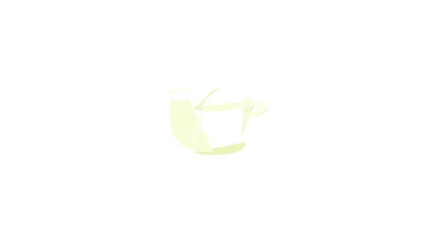 Cuenco blanco vacío con dos pequeñas manijas icono de animación — Vídeo de stock