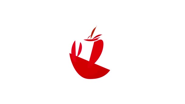 Animazione icona mela rossa — Video Stock