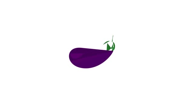 Eggplant icon animation — Stock Video