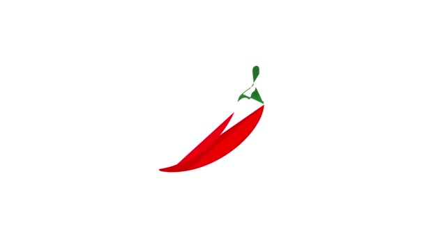 Hot chili pepper icon animation — Stock Video