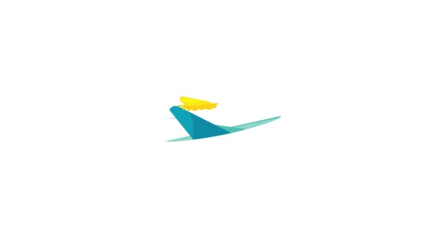 Chinelo azul com animação ícone de flor amarela — Vídeo de Stock