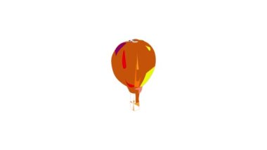 Renkli hava balonu canlandırması