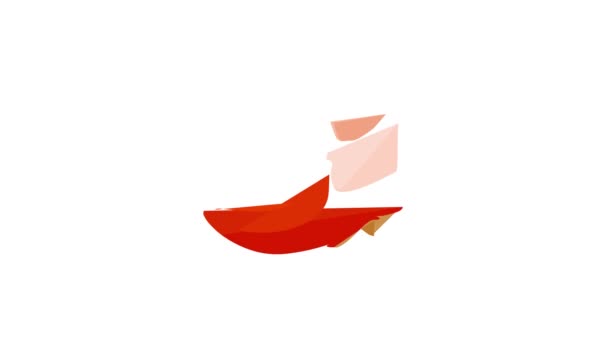 Brown couro botas femininas ícone animação — Vídeo de Stock