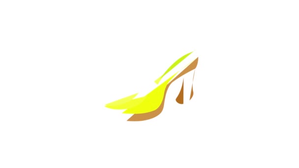 Animación icono zapato amarillo — Vídeos de Stock