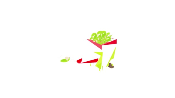 Tennis bal machine pictogram animatie — Stockvideo