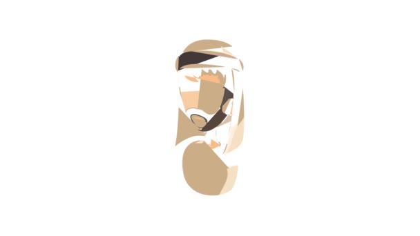 阿拉伯男子偶像动画 — 图库视频影像