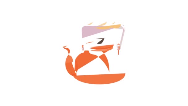 Animação de ícone de chaleira — Vídeo de Stock