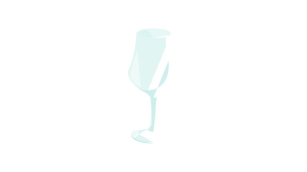 Анимация икон винного стекла — стоковое видео