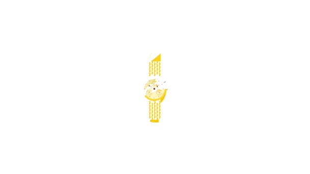 Animación icono reloj amarillo muñeca — Vídeos de Stock