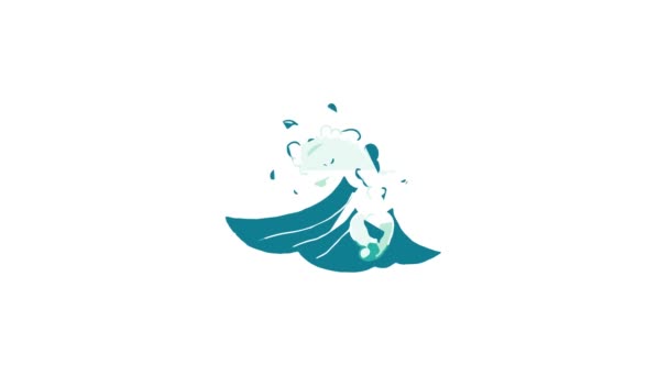 Water wave icon animation — Stock Video