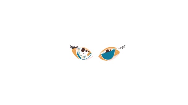 Ojos humanos azules icono de animación — Vídeos de Stock