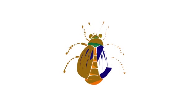 Insect bug pictogram animatie — Stockvideo