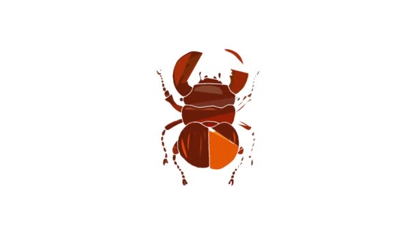 Böcek böceği simgesi canlandırması — Stok video