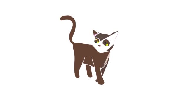 Animación icono gato — Vídeo de stock